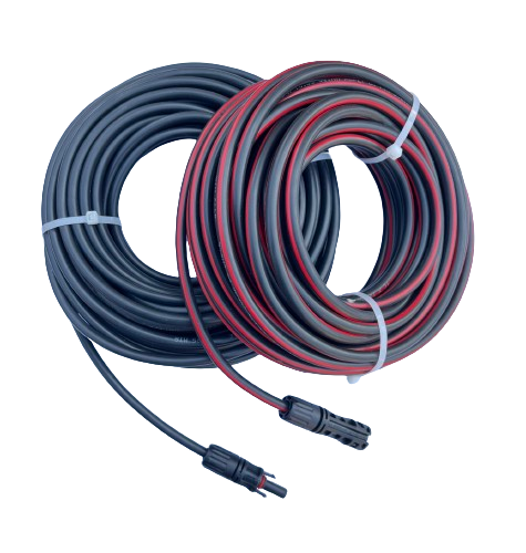 Kenbrook Solar 10 sq mm DC Wire 20 Meter, XPLE UV Protected Double PVC Tin Plated Copper Cable with 60AMP MC4 Connector (10m Red + 10m Black) With MC4