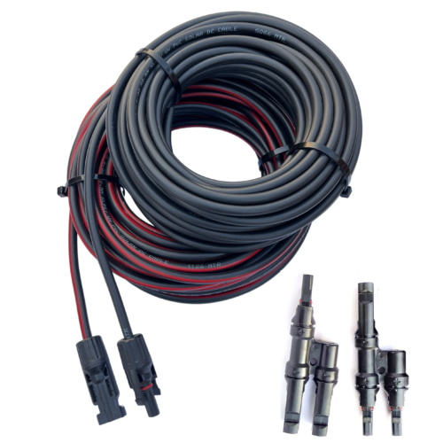 Kenbrook Solar 4 sq. mm 20 Meter DC Wire with 2 in 1 Connector (10M Red + 10M Black, with 2in1)