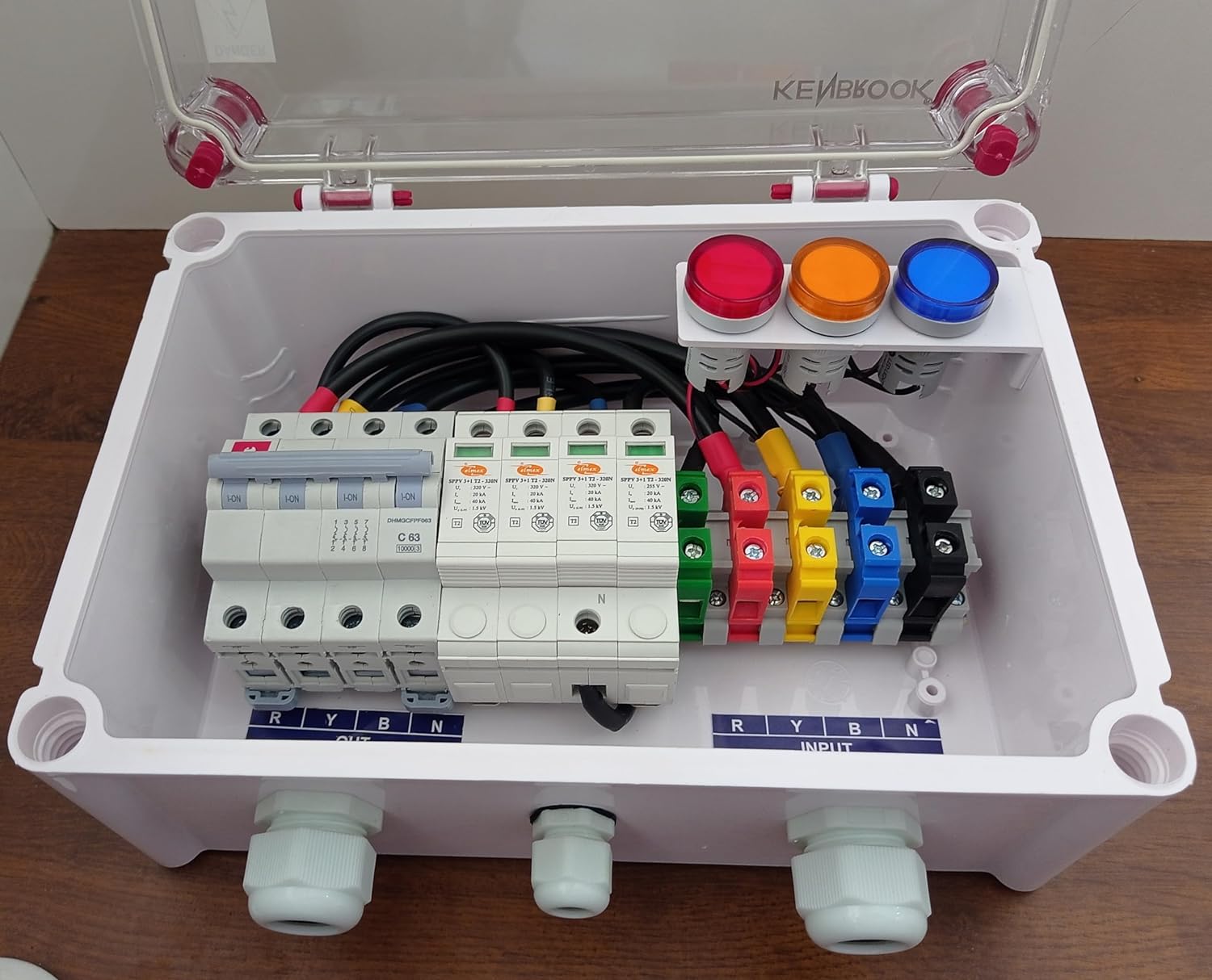 Kenbrook Solar ACDB Three Phase Inbuilt Havells AC MCB 63A, Elmex AC SPD 320V & Indicator 12kW to 27kW (3Ph 63A IND) - Image 3