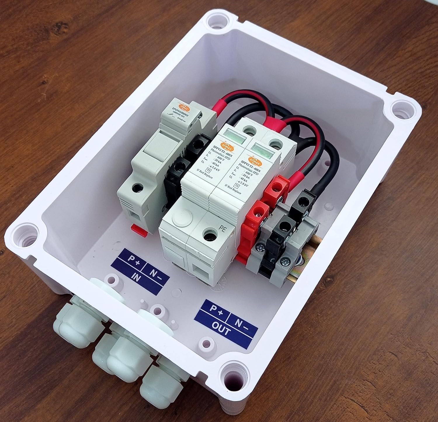Kenbrook Solar DCDB 1 in 1 Out Inbuilt Elmex DC Fuse 20A, Elmex SPD 600V (1 Series/String x up to 12 Panels Max.) (1-1 600V) - Image 5
