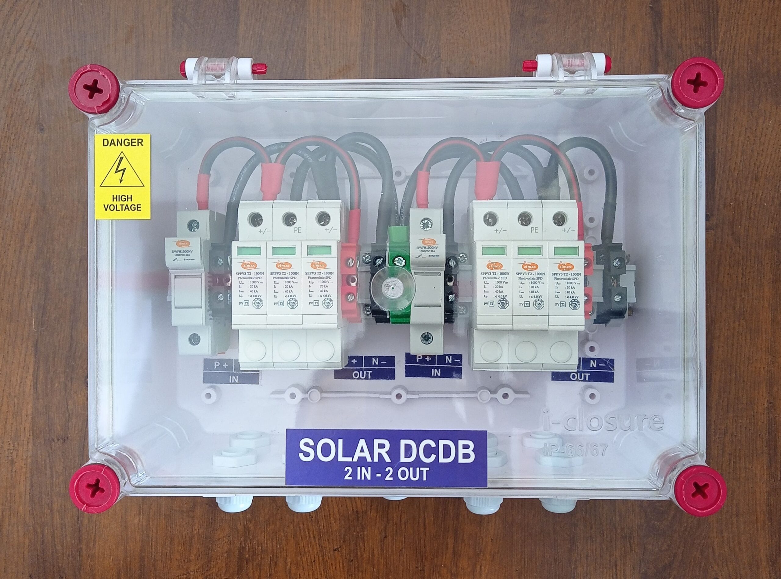 Kenbrook Solar DCDB 2 in 2 Out inbuilt Elmex DC Fuse, Elmex DC SPD 1000V (DC Distribution Box) - Image 2