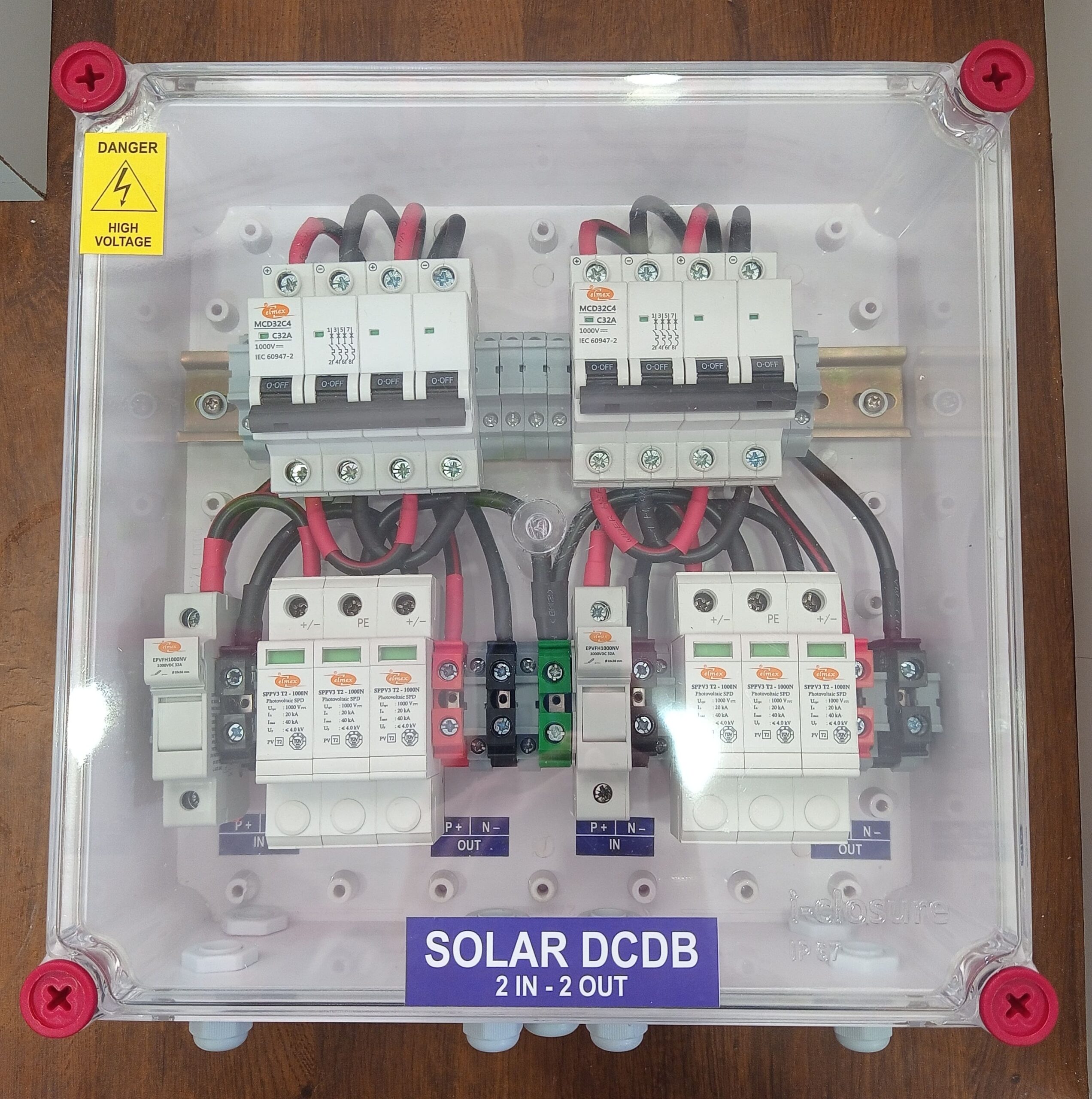 Kenbrook Solar DCDB 2 in 2 Out Inbuilt Elmex DC Fuse , Elmex DC SPD & Elmex DC MCB 32A 1000V (DC Distribution Box) - Image 2