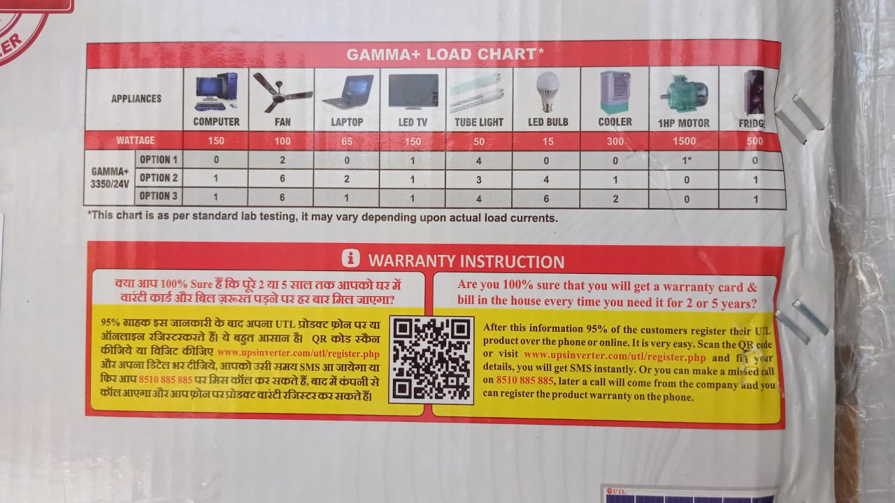 UTL Gamma Plus 3350 rMPPT Solar Hybrid Inverter 3000VA- 24Volt- 50Amp (3kVA 24V) - Image 4