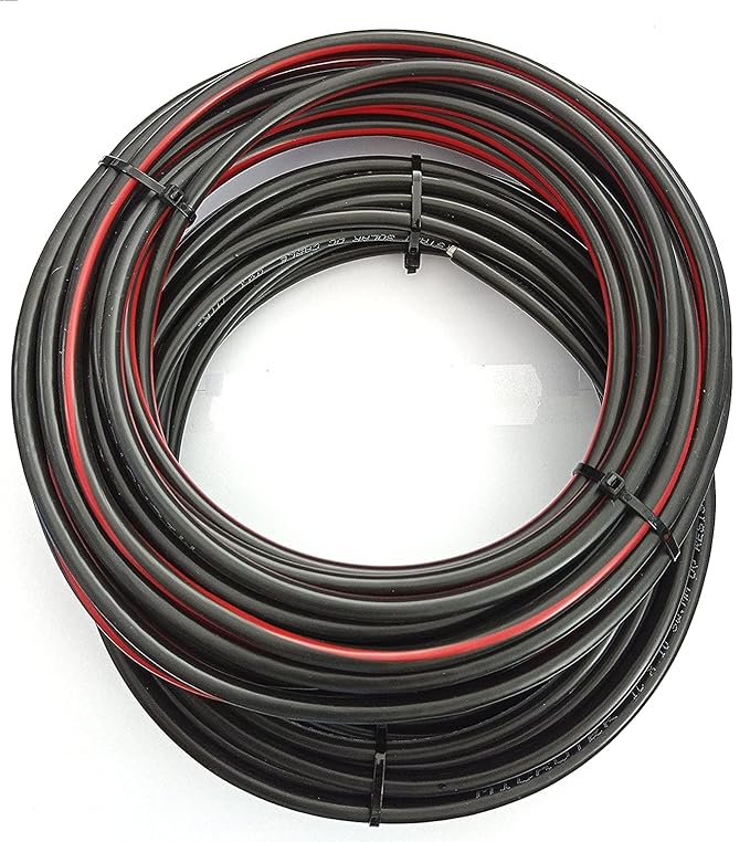 Kenbrook Solar 10 sq. mm DC Wire 30 Meter, Double PVC Tin Plated Copper Cable with 60AMP MC4 Connector Crimped (15M Red + 15M Black with MC4) - Image 3