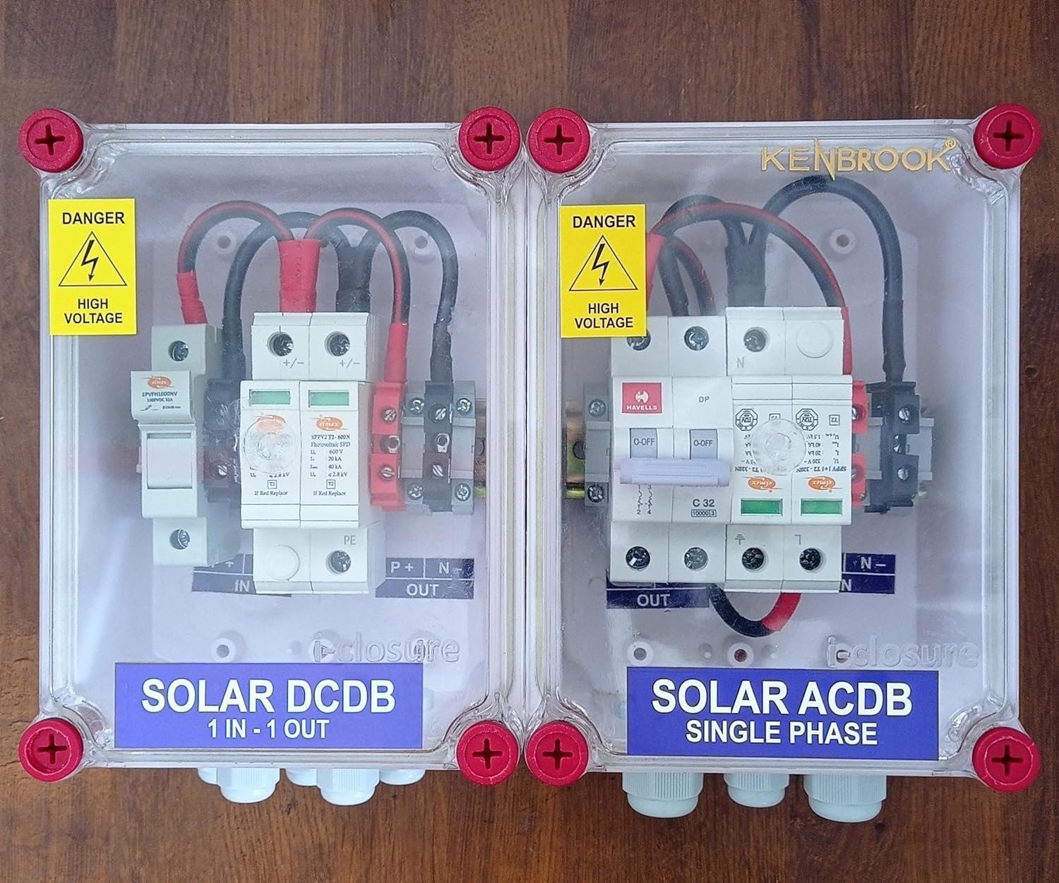 Kenbrook Solar ACDB Box Single Phase 32A 320V SPD + DCDB 1 in 1 Out 600V SPD (1Ph 32A Combo) - Image 4