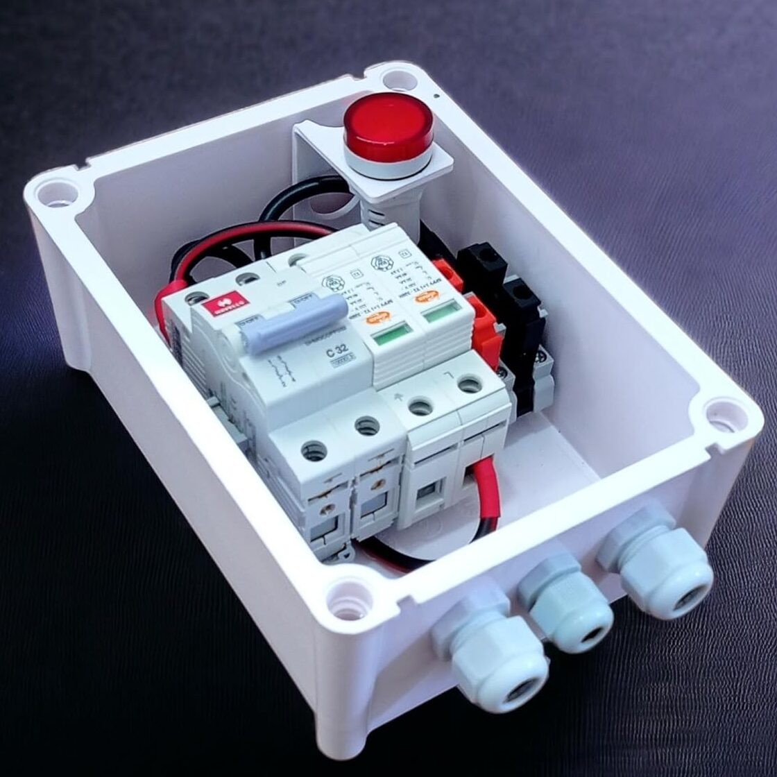 Kenbrook Solar ACDB Single Phase Inbuilt Havells AC MCB 32A,Elmex AC SPD 320V & Indicator 1kW - 7kW (1Ph 32A IND) - Image 4