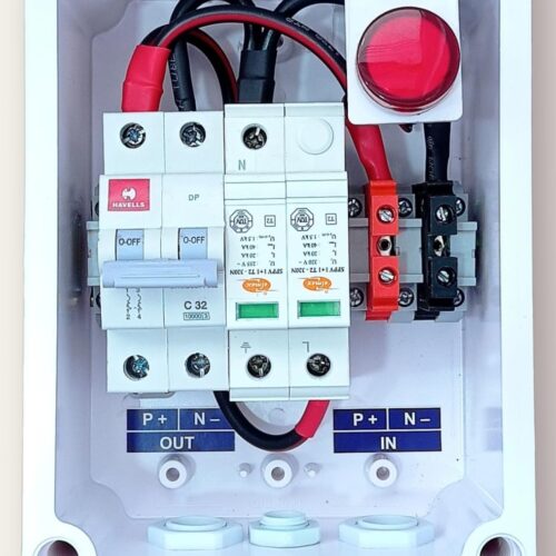 Kenbrook Solar ACDB Single Phase Inbuilt Havells AC MCB 32A,Elmex  AC SPD 320V & Indicator 1kW - 7kW (1Ph 32A IND)