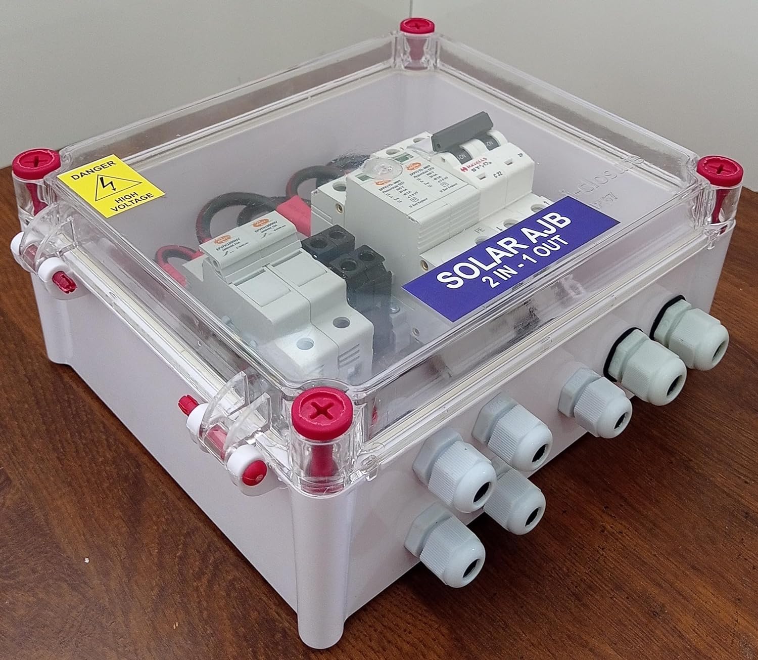 Kenbrook Solar AJB DCDB 2 in 1 out 600V Inbuilt 2 x 20A Fuses, 600V SPD, 32A MCB (2 Series/String x up to 12 Panels Max.) (With MCB, 2IN1 600V) - Image 3