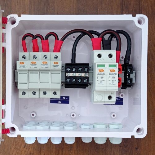 Kenbrook Solar AJB DCDB 4 in 1 out 600V Inbuilt 4 x 20A Fuses, 600V SPD ( 4 Series/String x up to 12 Panels Max.)