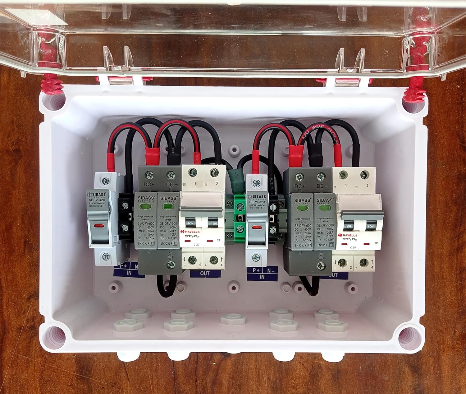 DCDB 2 in 2 out sibass havells mcb 600v