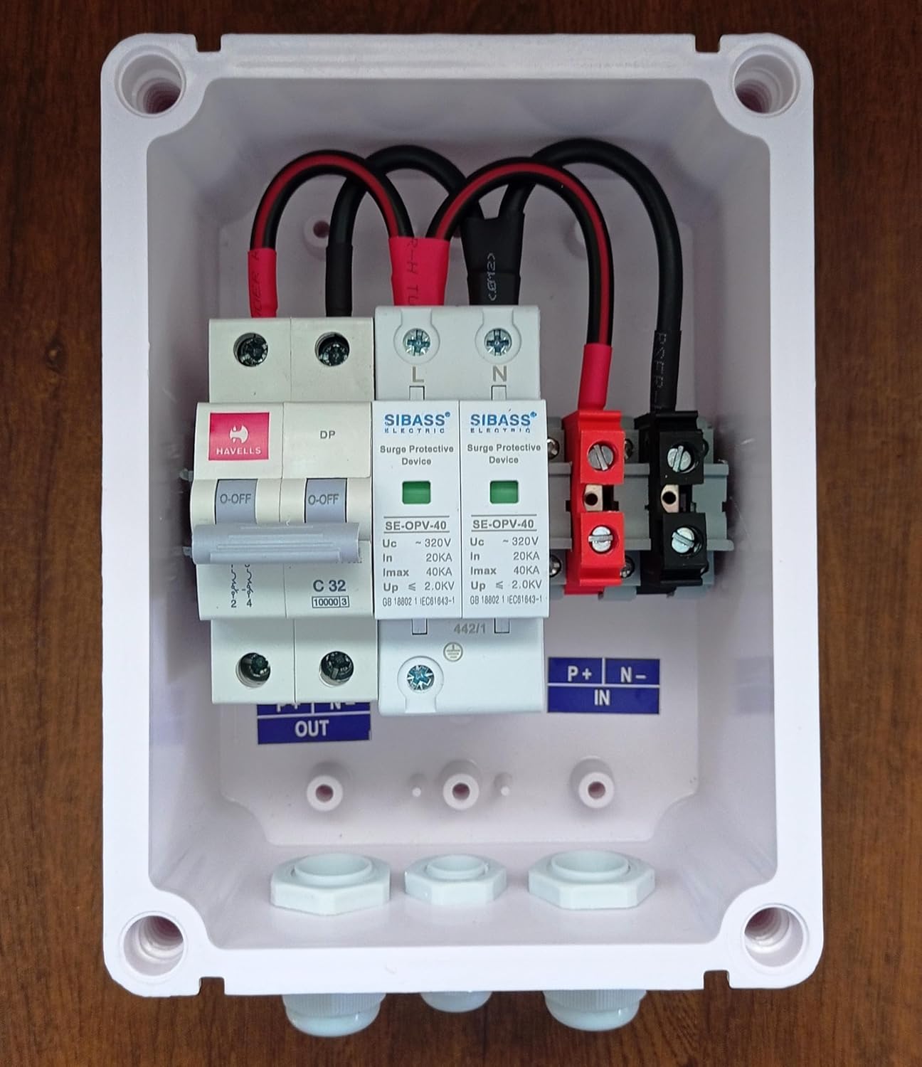 ACDB Single phase Havells sibass 32A mcb