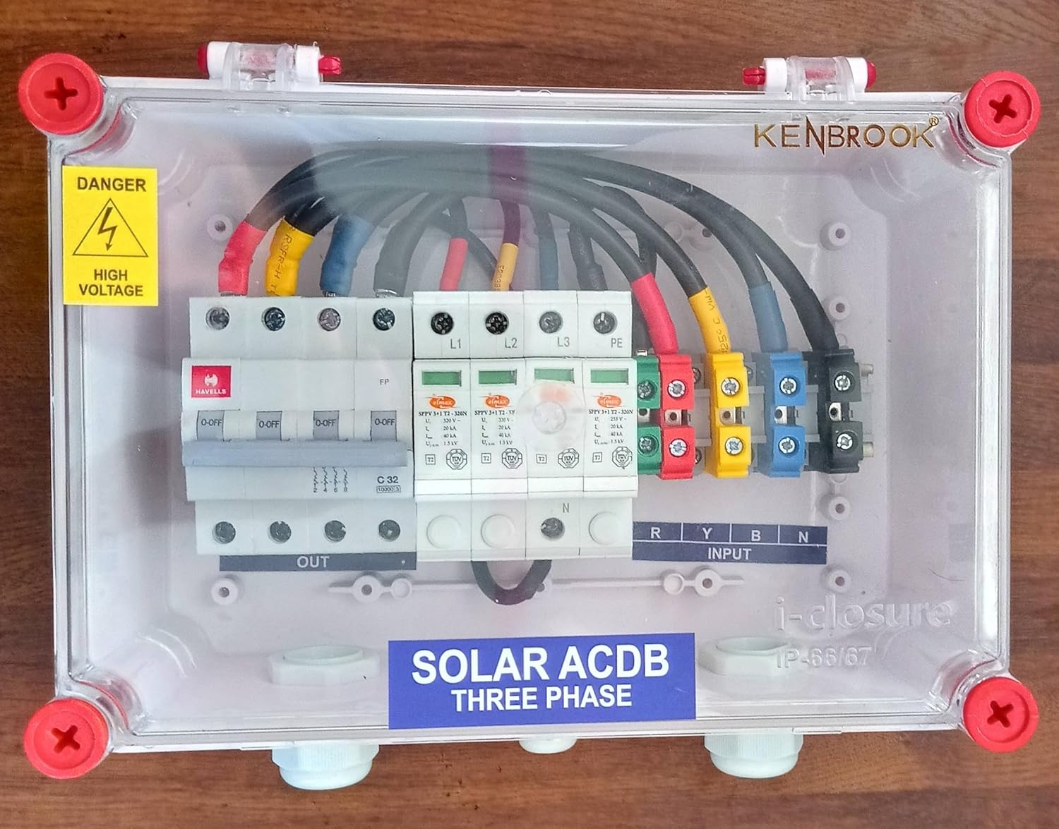 ACDB Three phase Elmex Havells MCB 32A