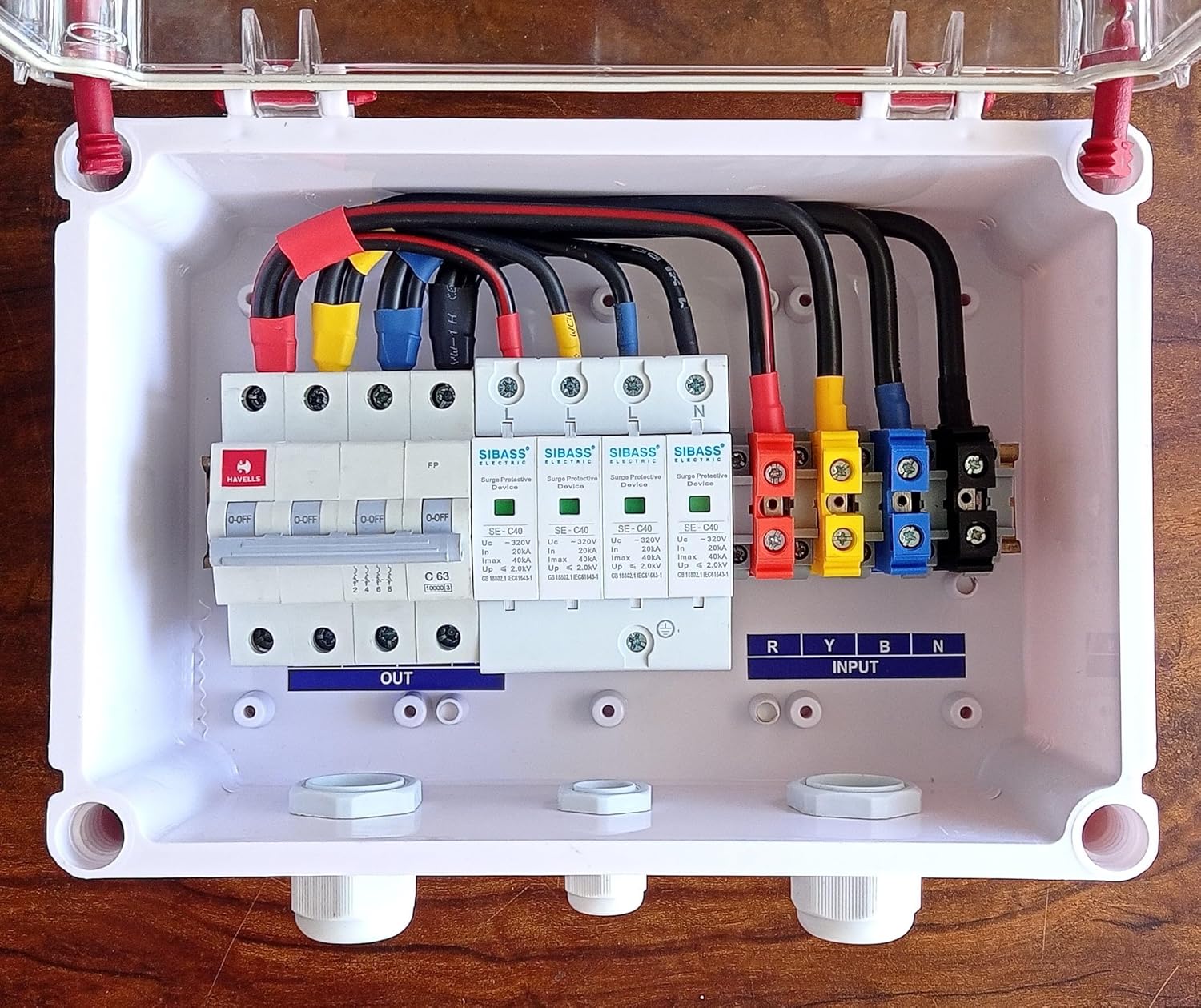 ACDB Three phase Havells sibass 63A