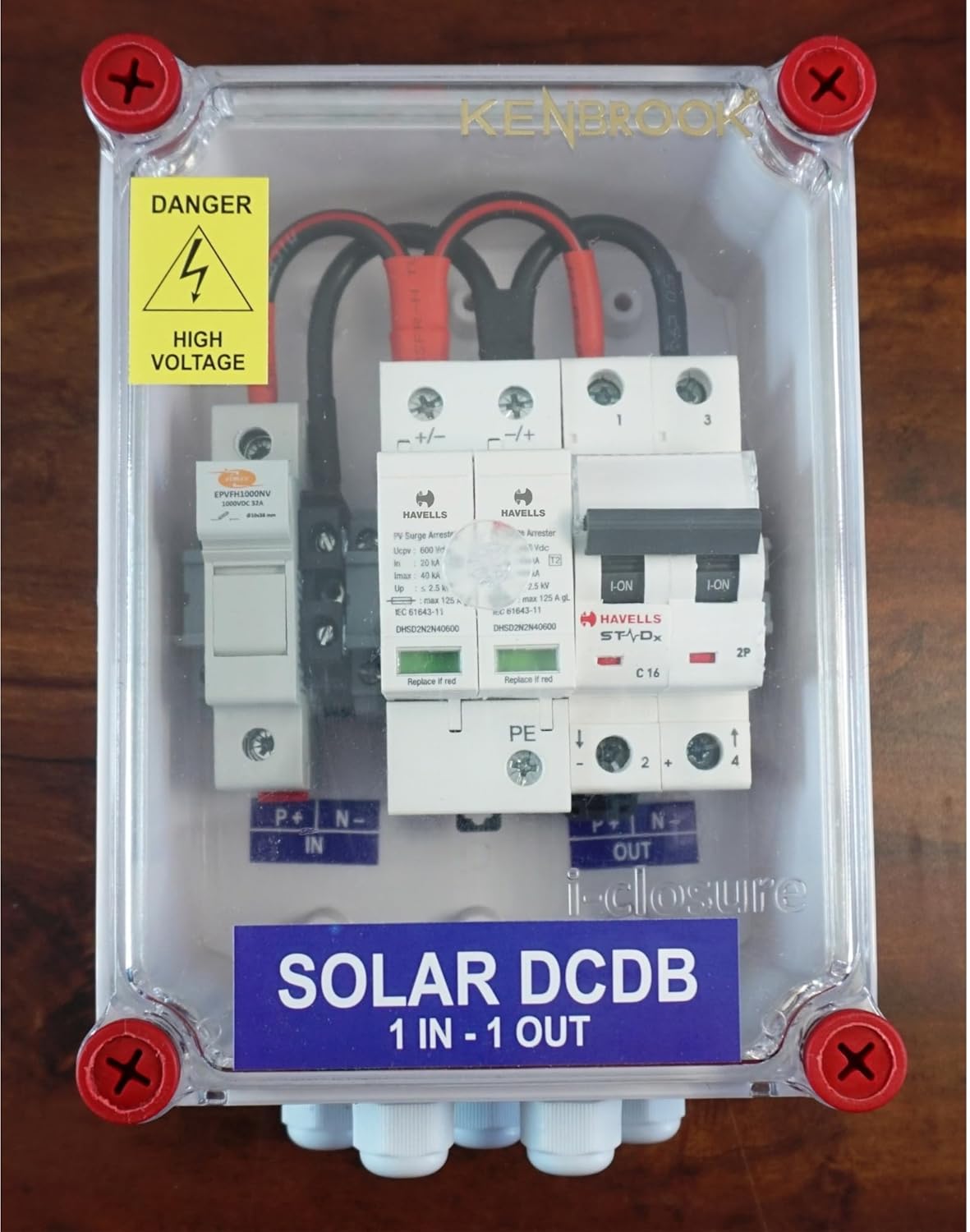 DCDB 1 in 1 out Elmex Havells mcb 600v
