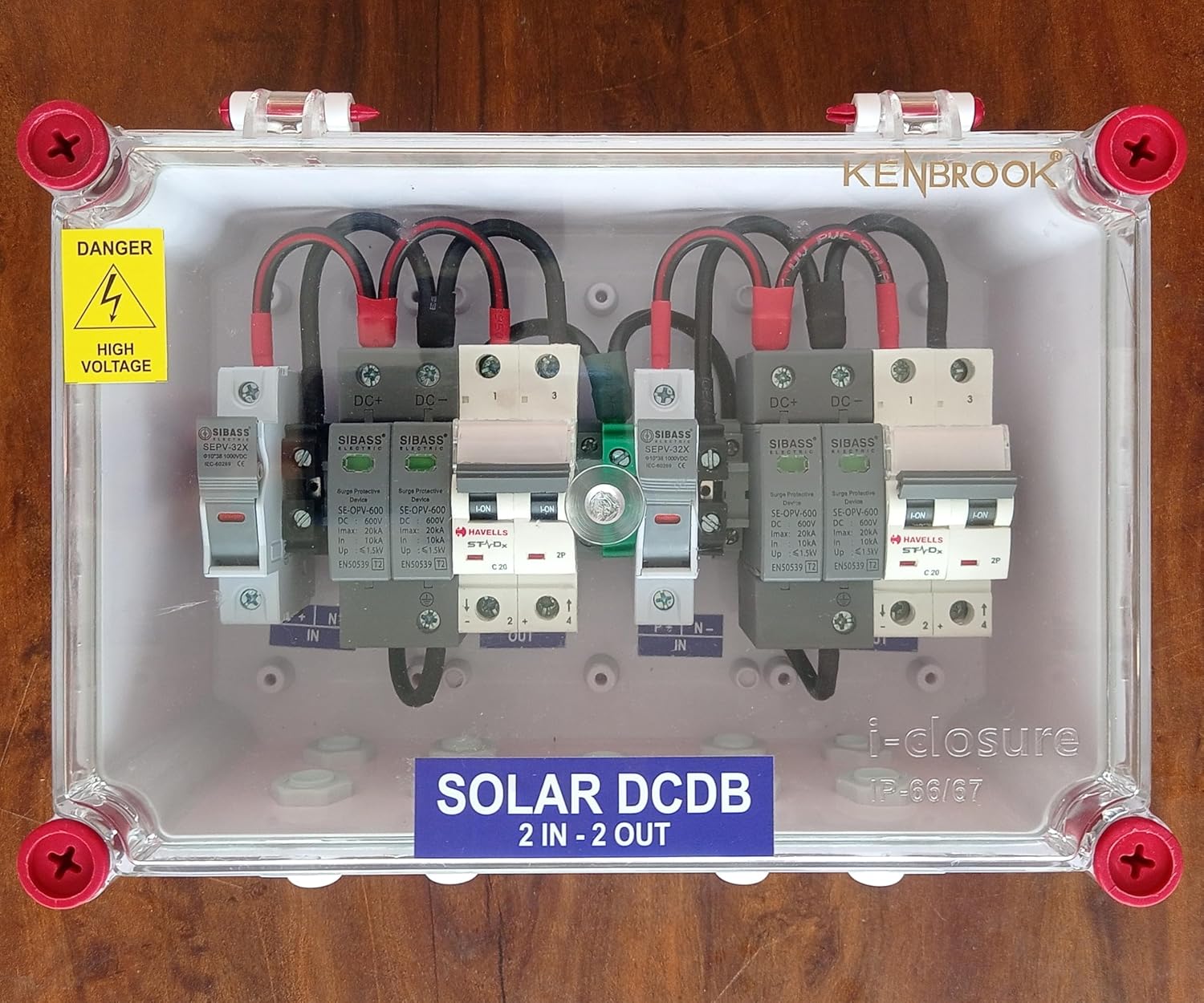 DCDB 2 in 2 out sibass havells mcb 600v
