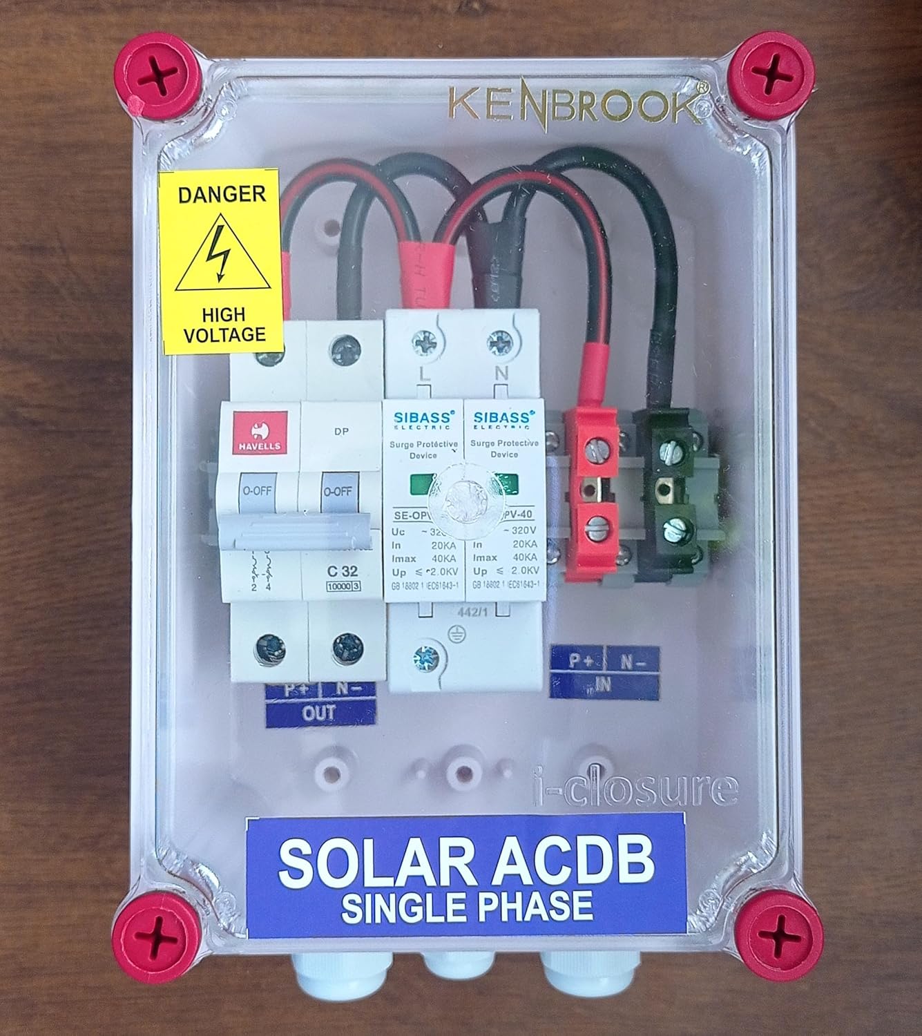 ACDB Single phase Havells sibass 32A mcb