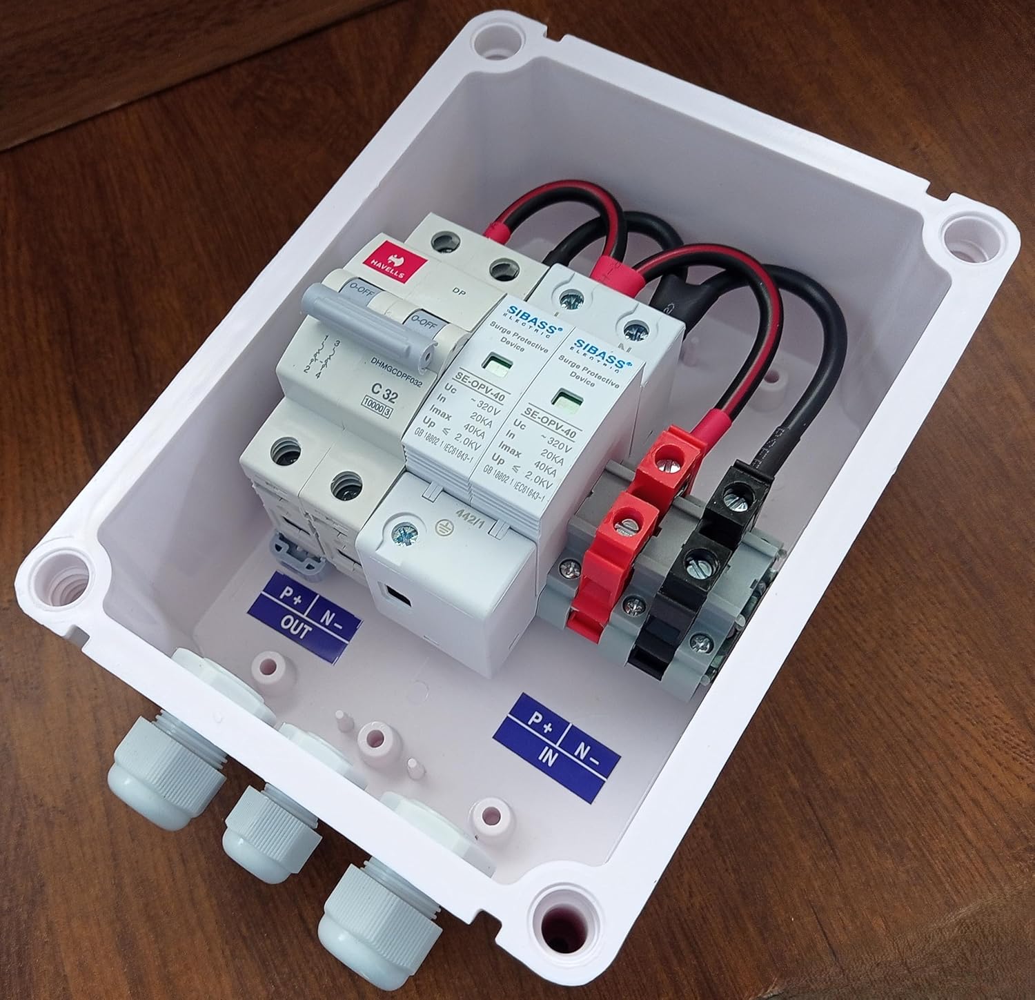 ACDB Single phase Havells sibass 32A mcb