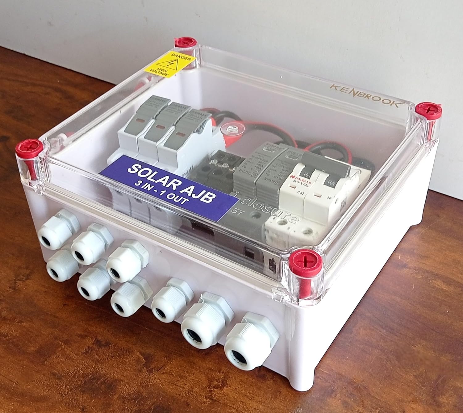 AJB DCDB 3 in 1 out 600v Sibass Havells MCB 32A