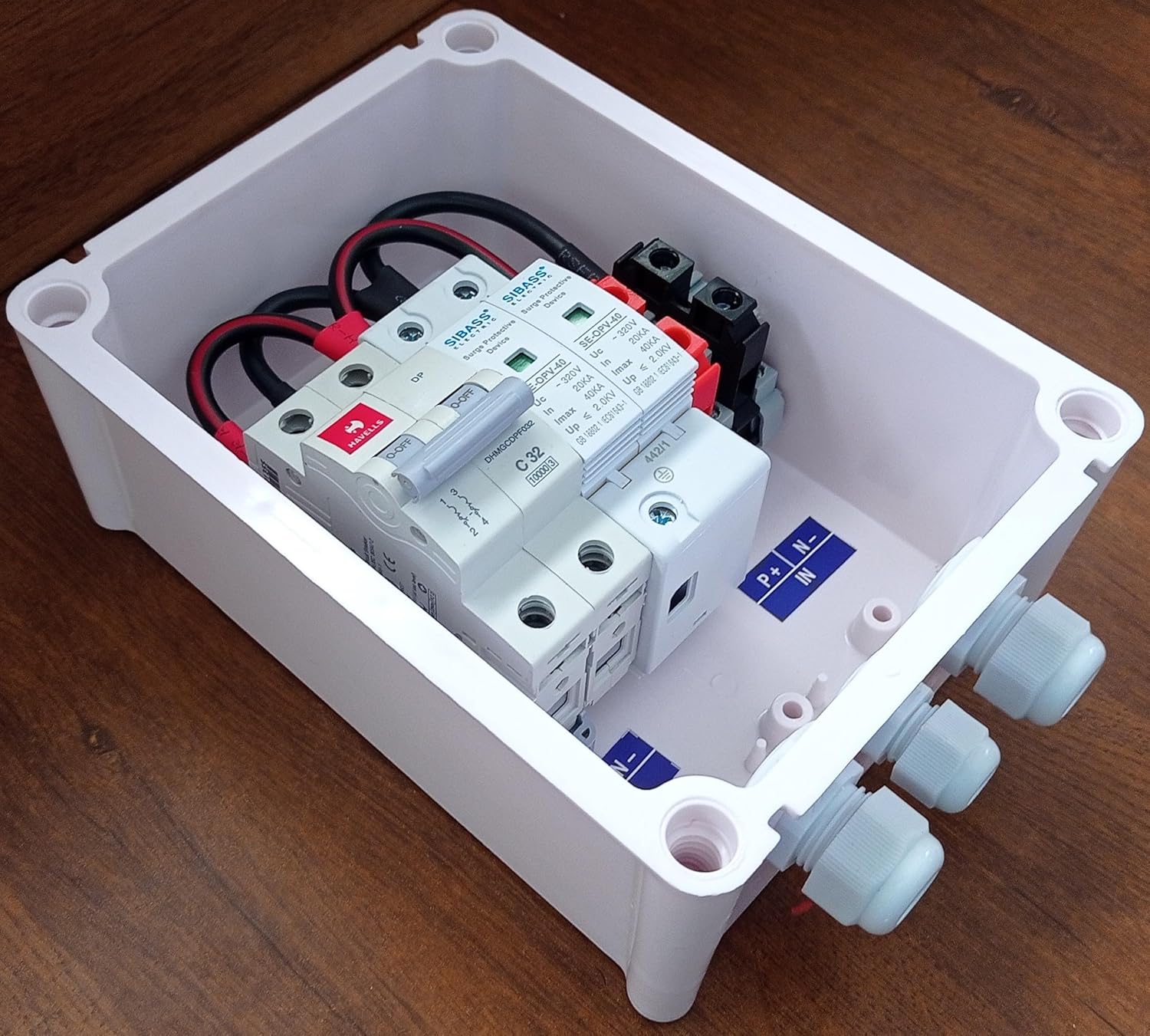 ACDB Single phase Havells sibass 32A mcb