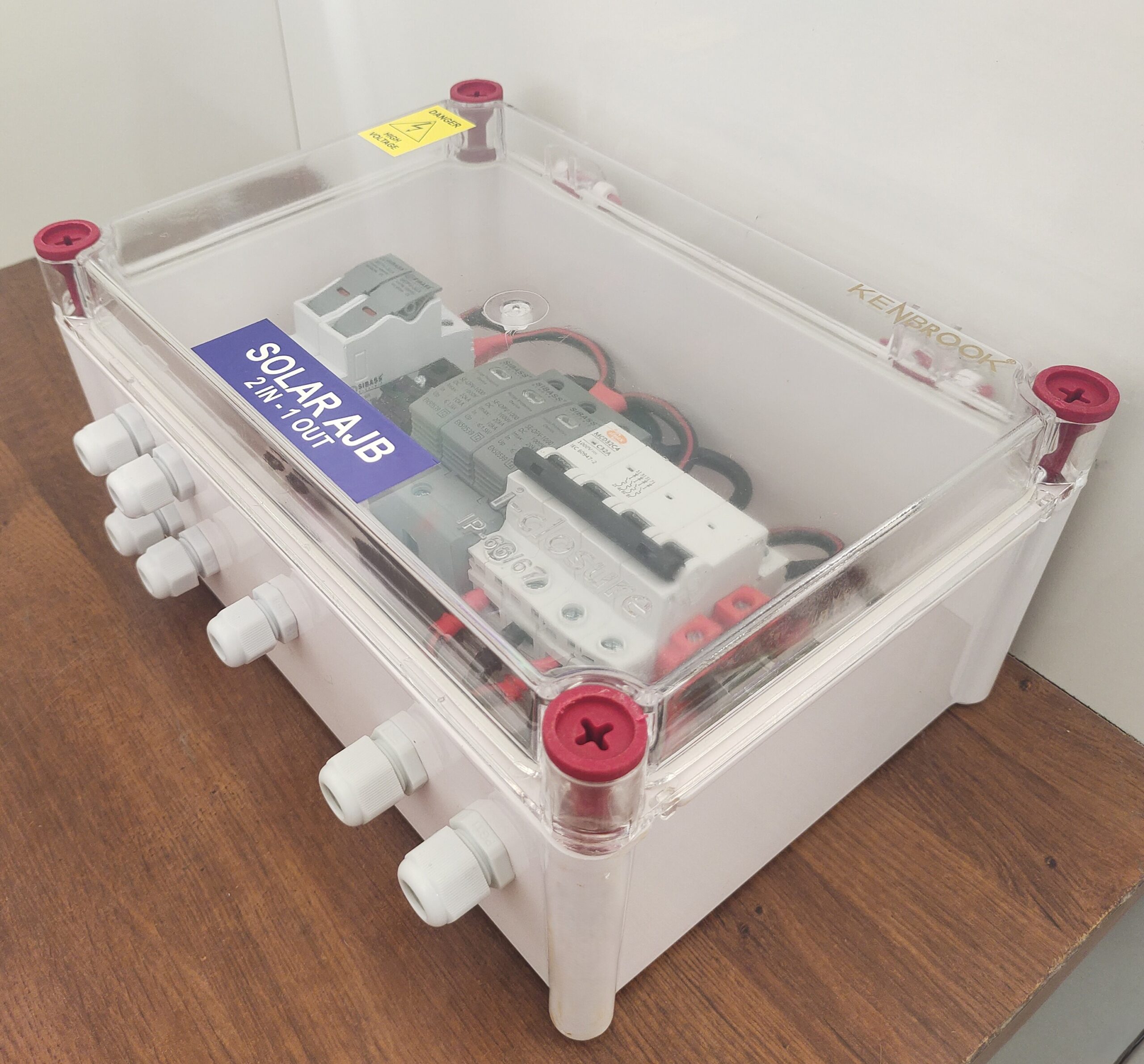 Kenbrook Solar AJB DCDB 2 in 1 Out 1000V Inbuilt 2 x 20A Sibass Fuses, Sibass 1000V SPD, 32A MCB (2 Series/String x up to 20 Panels Max.) (2IN1 1000V MCB) - Image 4
