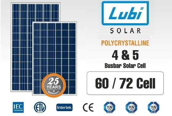 Lubi Solar Poly-Crystalline Solar Panels Price List in India